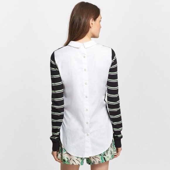 Veronica Beard Collared Button Back Striped Shirt Sweater ASO Spencer Hastings - Picture 3 of 11